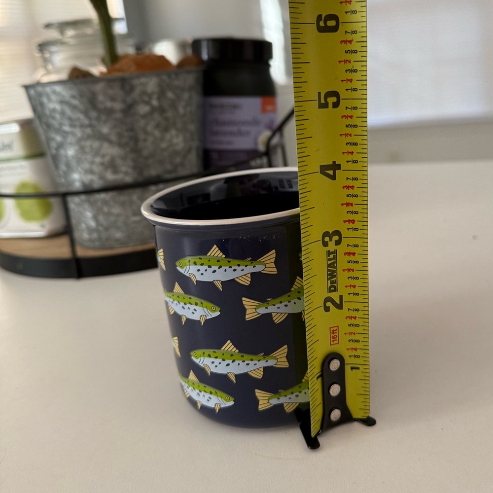 Fish Patterned Navy Mug - Picture 3 of 4